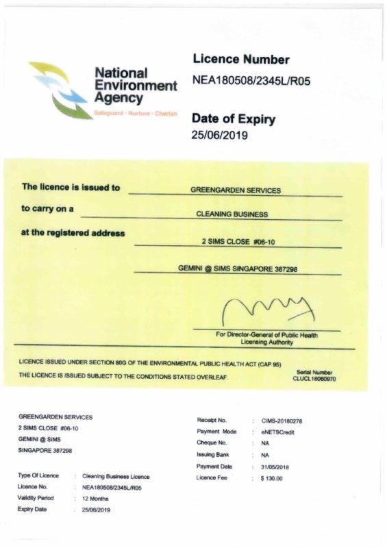 national environment agency license