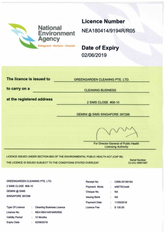 national environment agency license