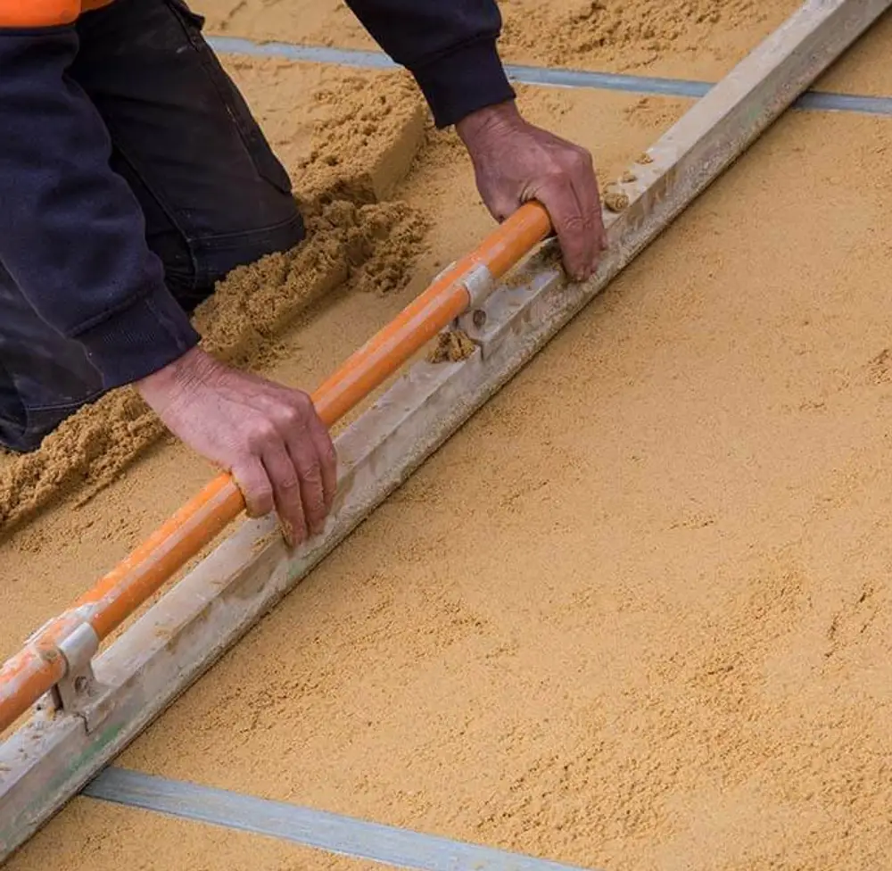 Level soil and sand
